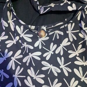 💢SOLD! Dragonfly Print Black and White Women's Hobo Sling Bag